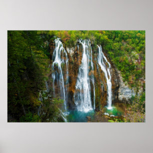 Poster Vue sur les chutes d'eau, Croatie
