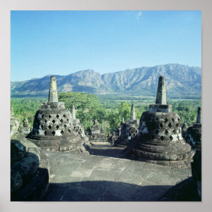 Poster Vue sur les trois terrasses circulaires