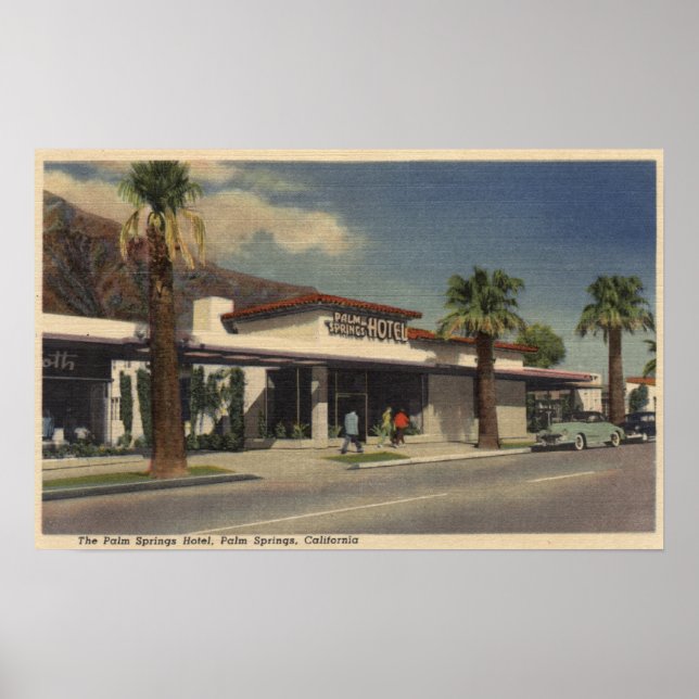 Poster Vue sur l'hôtel Palm Springs (Devant)