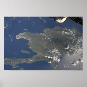 Poster Vue sur l'île caribéenne d'Hispaniola