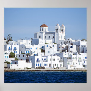 Poster Vue sur l'île de Paros Village Naoussa