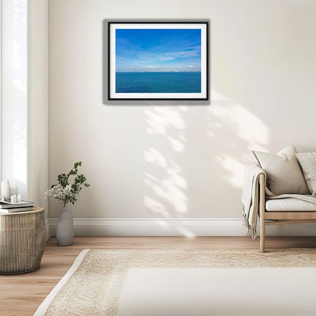 Poster Vue sur l'océan du détroit de Singapour avec navir (Créateur téléchargé)