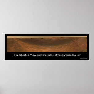 Poster Vue sur Mars au bord de l'endurance cratère