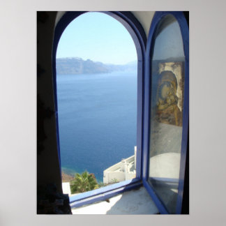 Poster Vue sur Santorin