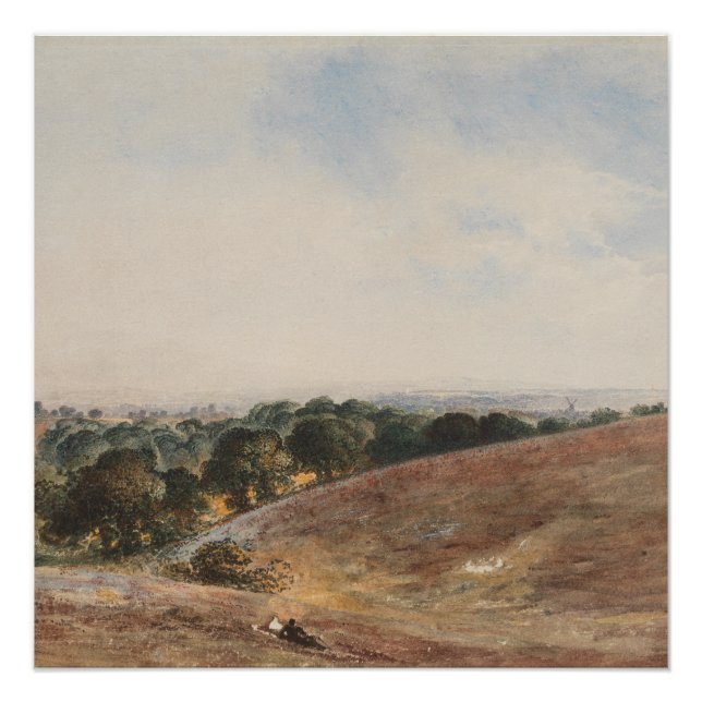 Poster Vue sur South Downs - John Martin (Devant)