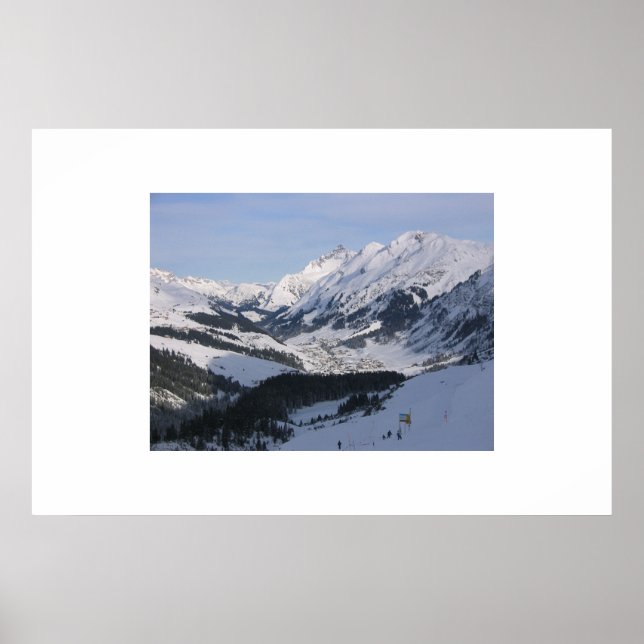 Poster Vue sur un petit village alpin (Devant)