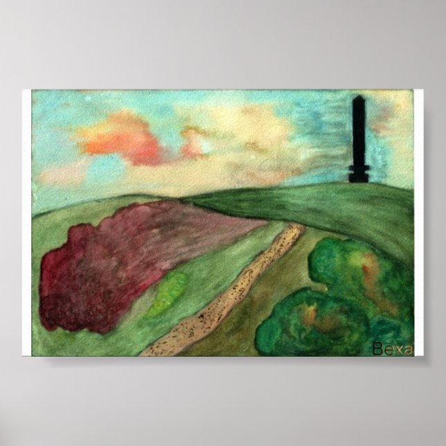 Poster Vue Werneth Low cenotaph (Devant)