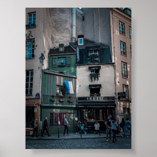 Poster Vues de la rue Café à Paris