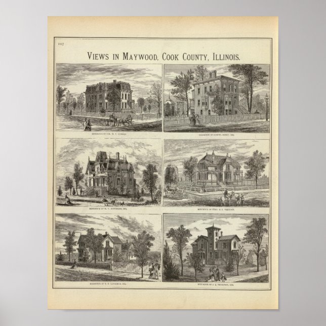Poster Vues en Maywood, Cook County, Illinois (Devant)