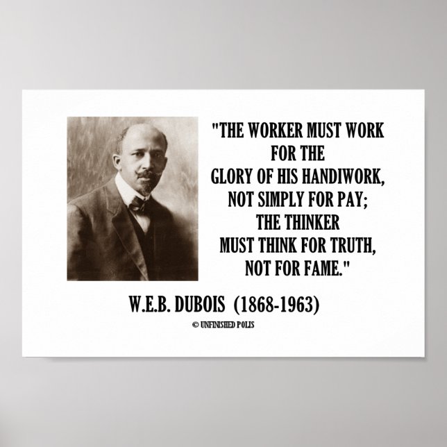 Poster W.E.B. Dubois Le Travailleur Doit Travailler Un Ci (Devant)