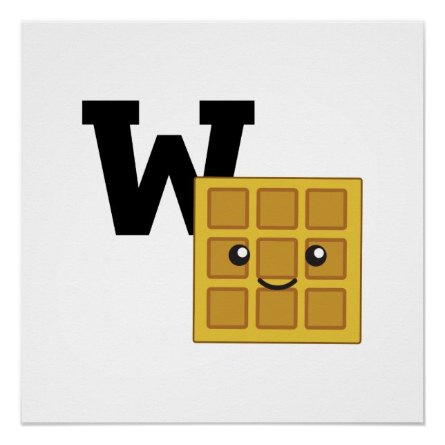 Poster W est pour Waffle (Devant)