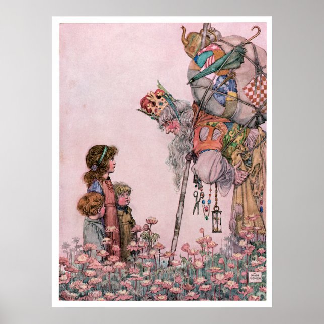 Poster W Heath Robinson Illustration Bill the Minder (Devant)