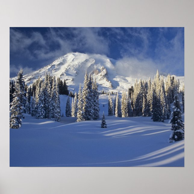 Poster WA, Mt Rainier NP, Mt Rainier et Paradise (Devant)