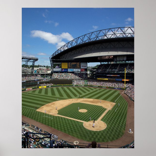 Poster WA, Seattle, Safeco Field, Mariners baseball (Devant)