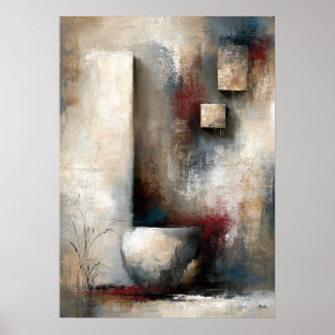 Poster Wabi-Sabi Sérénité Suspendue Abstrait Japonais Mod