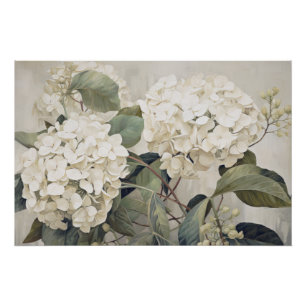Poster Wabisabi Esthétique Blanc Hydrangea