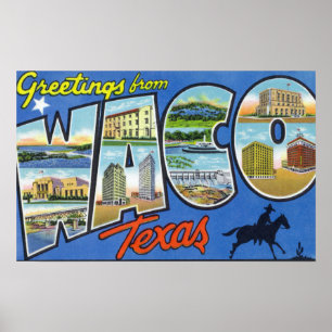 Poster Waco, lettre ScenesWaco, TX 2 de TexasLarge