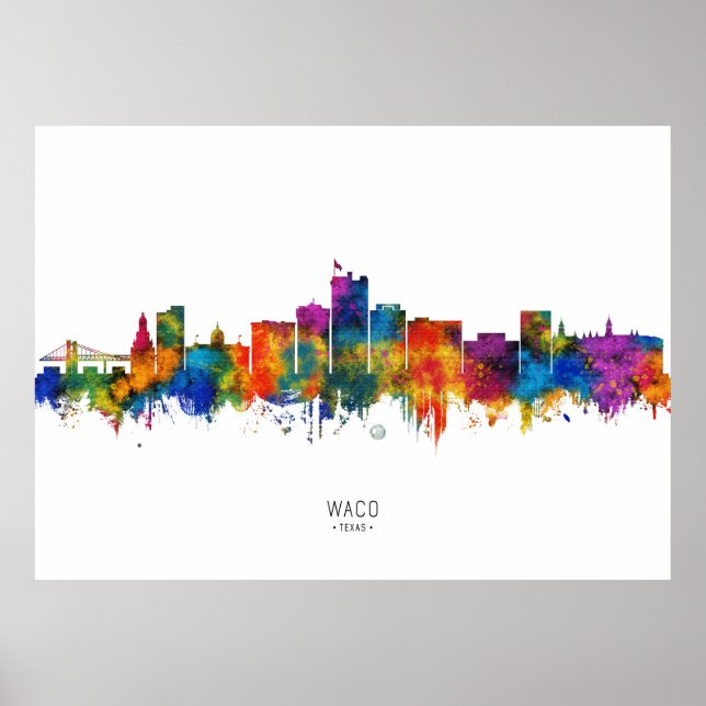 Poster Waco Texas Skyline (Devant)
