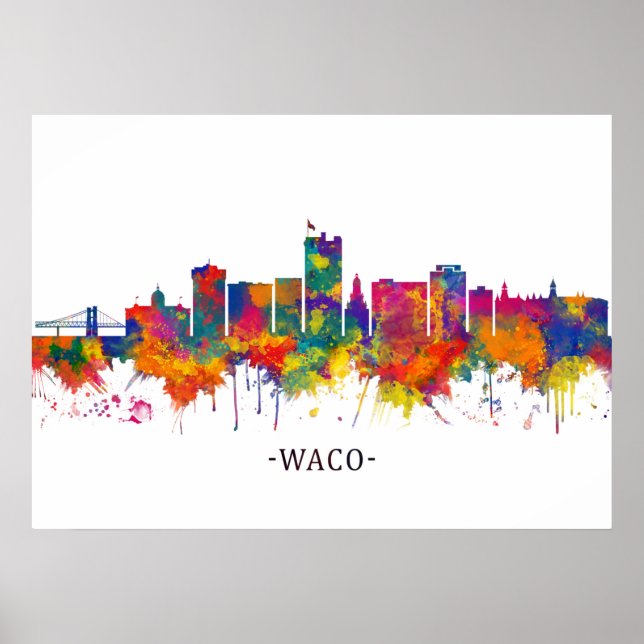 Poster Waco Texas Skyline (Devant)