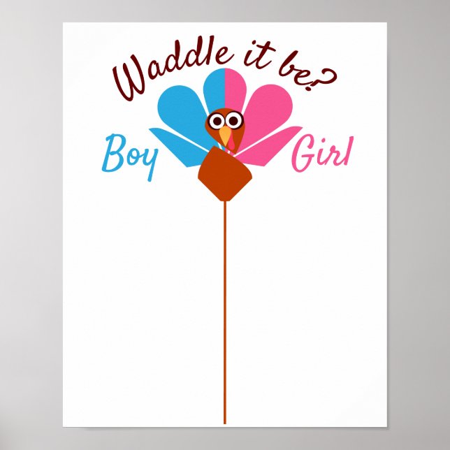 Poster Waddle It Be Gender Reveal Vote (Devant)