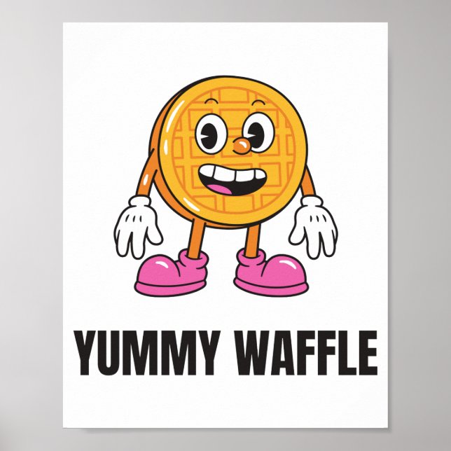 Poster Waffer Food Kawaii Visage (Devant)
