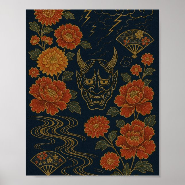 Poster wagara "Storm of the Oni : L'art japonais traditio (Devant)