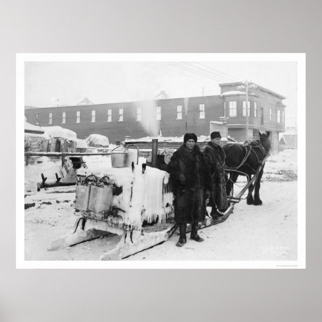 Poster Wagon d'eau à Fairbanks Alaska 1915 (Devant)