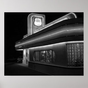 Poster Wagon-restaurant de la route 66 d'état rétro