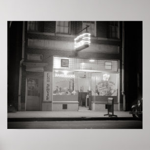 Poster Wagon-restaurant la nuit Night, 1940. Photo