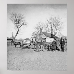 Poster Wagons et caméra de Sam A Cooley photographe