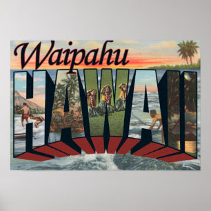 Poster Waipahu, Hawaï - grandes scènes de lettre