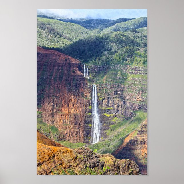 Poster Waipoo Falls, Waimea Canyon, Kauai, Hawaii (Devant)
