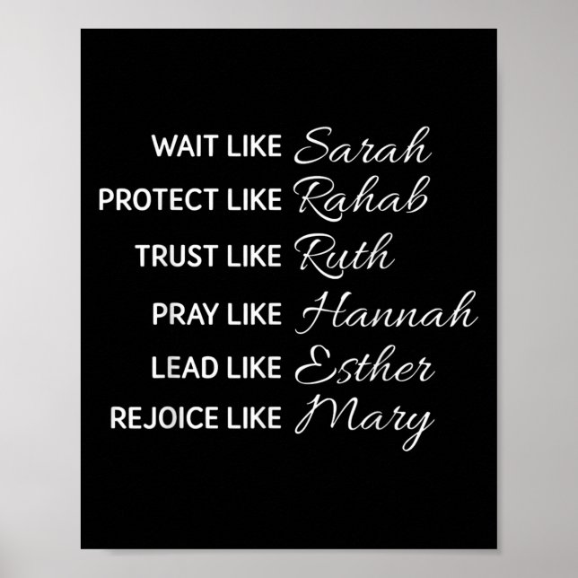 Poster Wait Like Sarah Protect Like Rehab Trust Like Ruth (Devant)