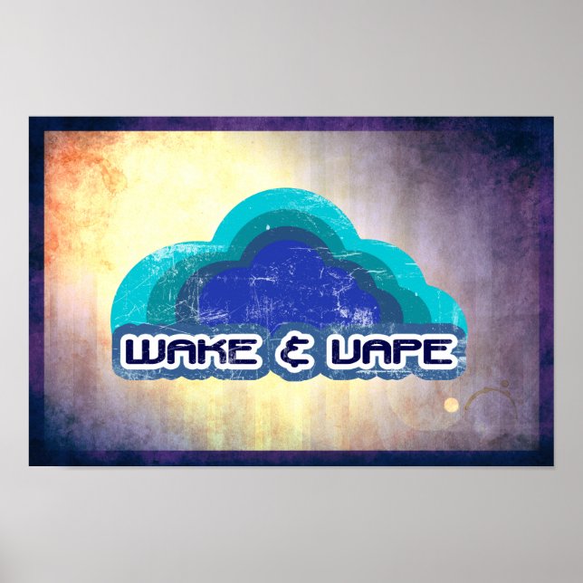 Poster Wake & Vape (Devant)