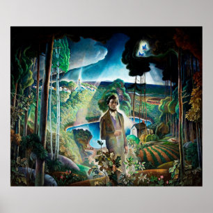 Poster Walden Pond revisité par Newell Convers Wyeth