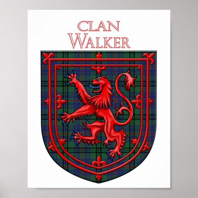 Poster Walker Tartan Scottish Plaid Lion Rampant (Devant)