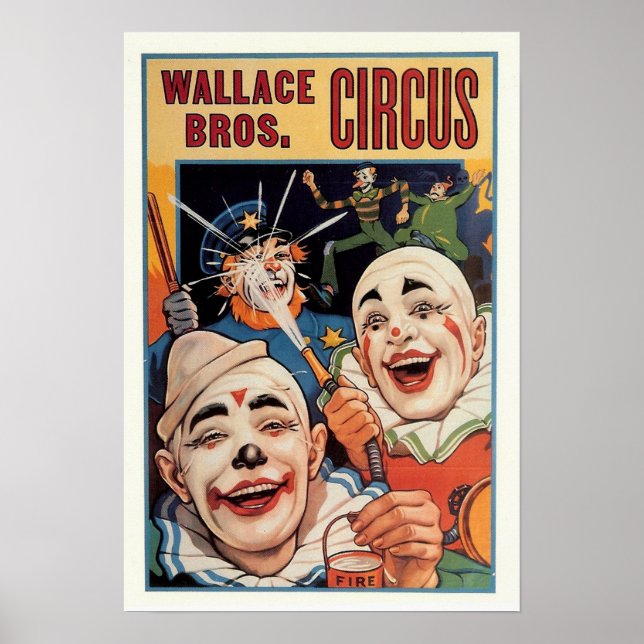 Poster Wallace Bros. Cirque vintage (Devant)