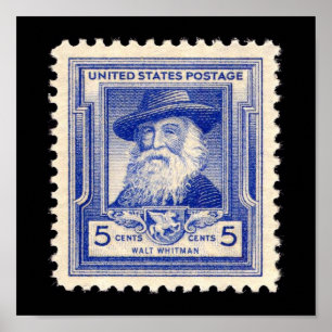 Poster Walt Whitman timbre-poste commémoratif américain