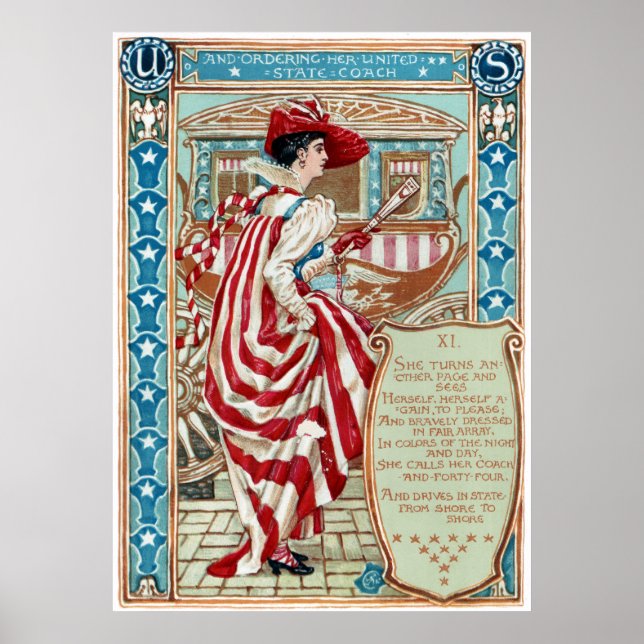 Poster Walter Crane Columbia's Courtship États-Unis (Devant)