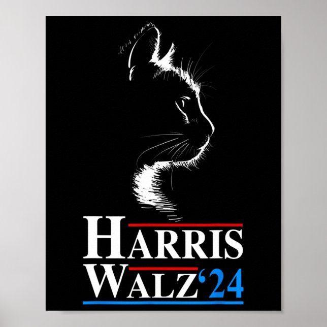Poster Waltz 2024 Election Funny Cat Kamala Harris Tim Wa (Devant)