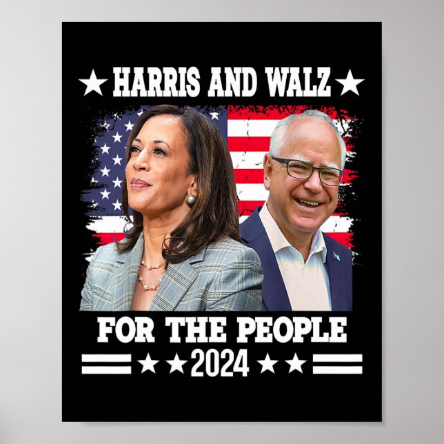 Poster Walz 2024 Election Kamala Harris Tim Waltz (Devant)