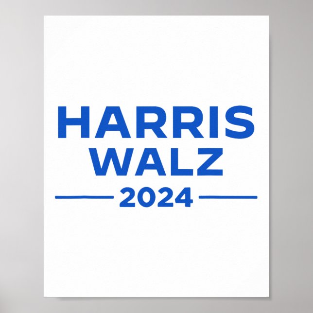 Poster Walz 2024 Président américain Drapeau Kamala Harri (Devant)