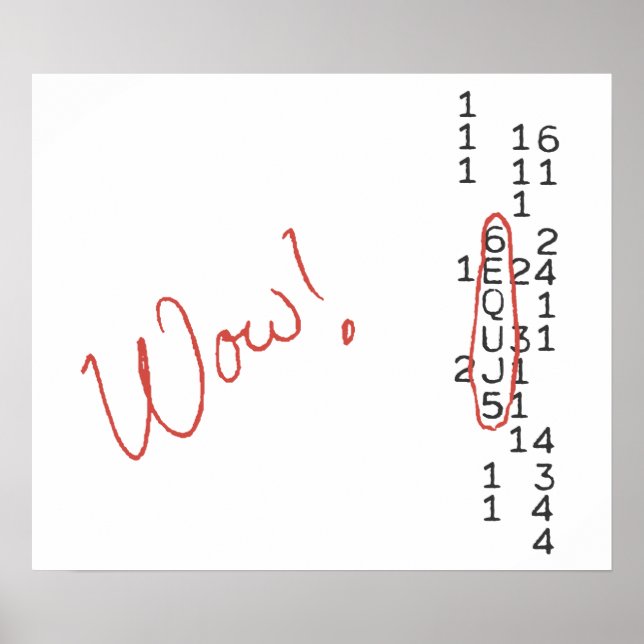 Poster Waouh Signal SETI Message (Devant)