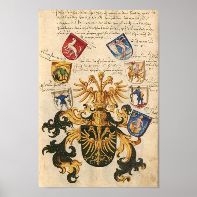 Poster Wappen der Bayerischen Ritterschaft 1482 (Devant)
