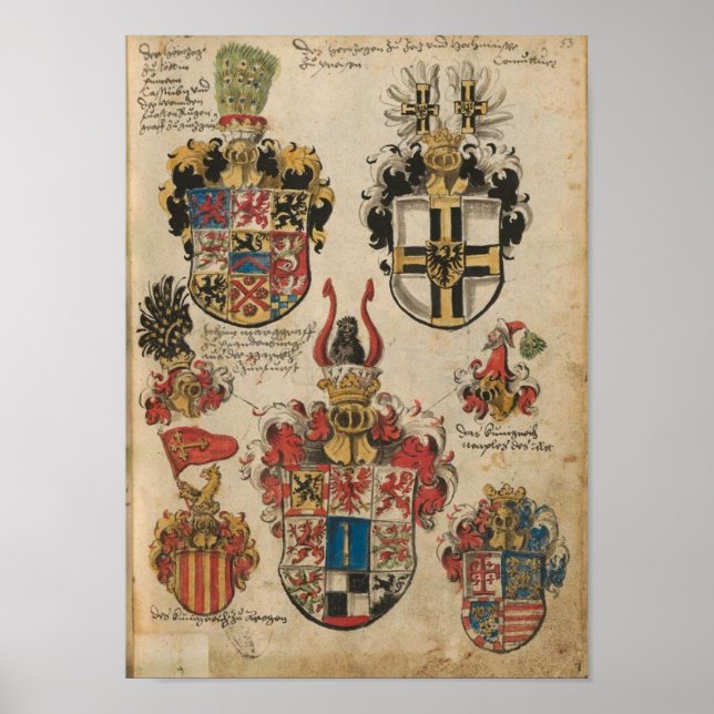 Poster Wappen der Bayerischen Ritterschaft 1482 t2 (Devant)