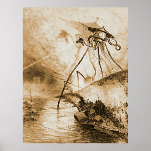 Poster War Of The Worlds Martians In The Thames Valley