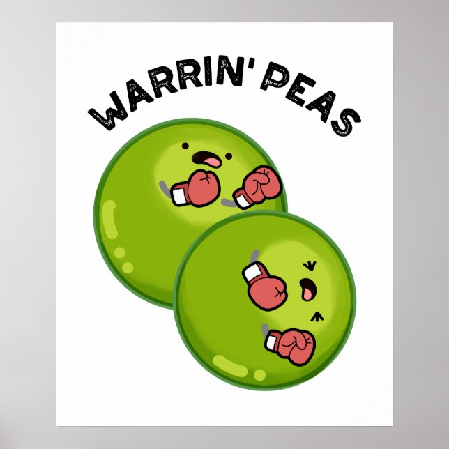 Poster Warrin Peace Funny Pea Pun (Devant)