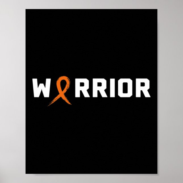 Poster WARRIOR LEUKEMIA SHIRT - Sensibilisation au cancer (Devant)