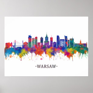 Poster Warsaw Poland Skyline