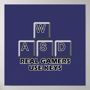 Poster WASD - Vraies clés d'utilisation de Gamers